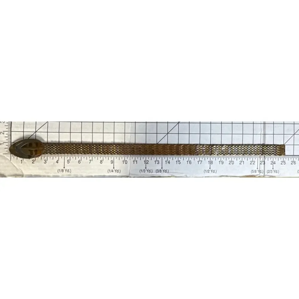 Vintage 2 Tone Gold Silver Scale Stretchy Adjustable Belt Women 25